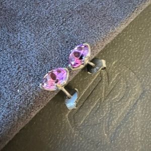 Blue Nile 14K Black Gold Oval Amethyst Stud Earrings